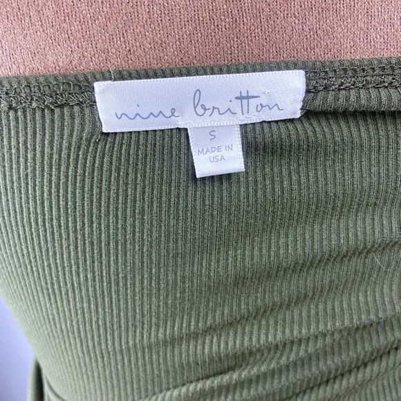 Nine Britton Olive Ribbed Green Sleeveless Maxi Dress Women’s Small - Picture 7 of 9